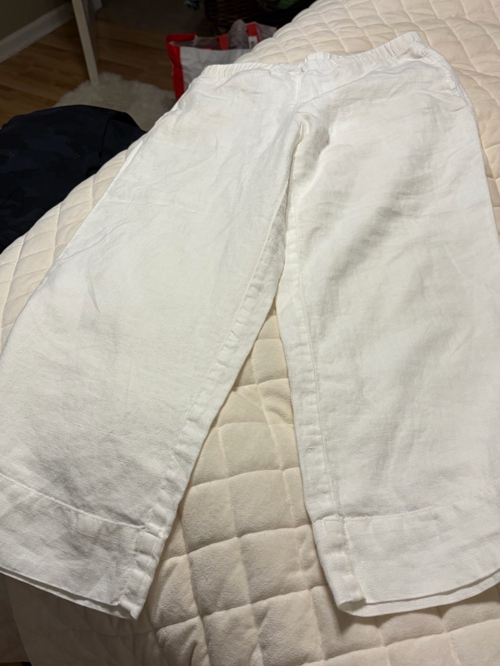 J. Jill Cream Linen Elastic-Waist Capris (never worn !) XS